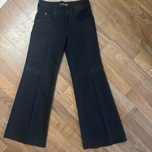 Hudson Women’s Jeans Black Flare  Stretch Denim Zip Fly Size 28 Vintage Y2K